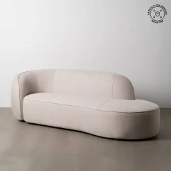 Sofá 3 Plazas Tejido-Madera 229 cm Color Beige 614160