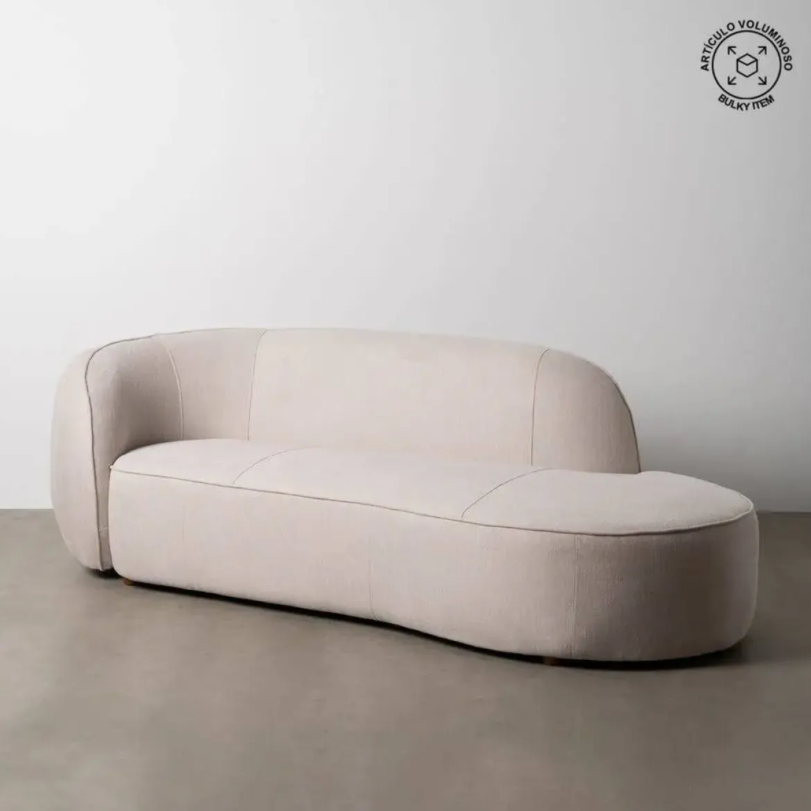 Sofá 3 Plazas Tejido-Madera 229 cm Color Beige 614160