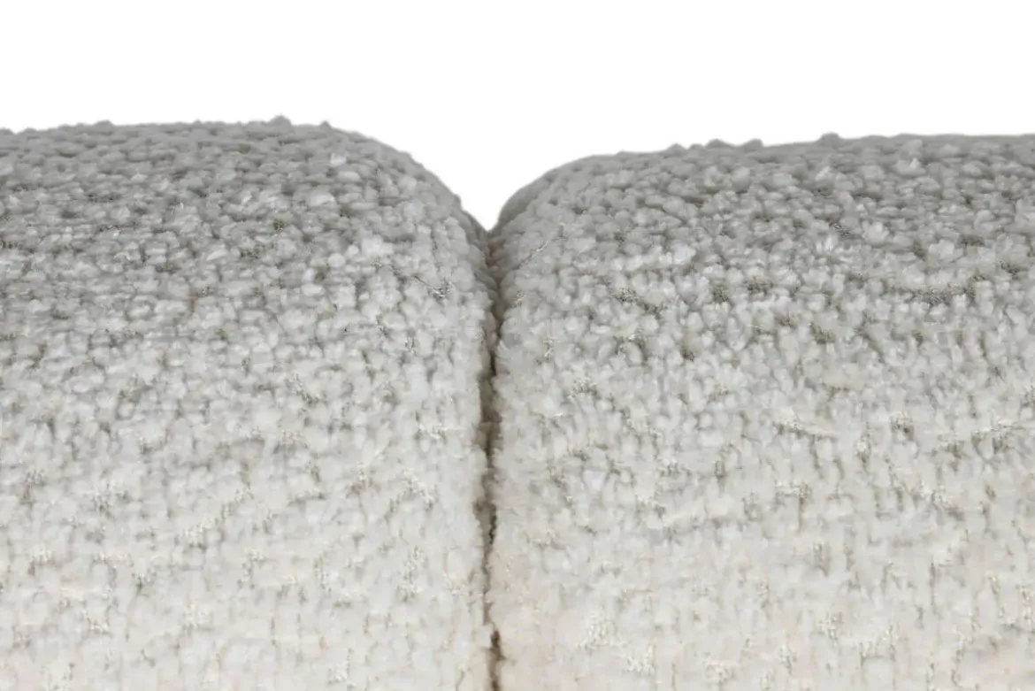 Sofá Tapizado en Bouclé Blanco con Estructura de Madera MB-211724