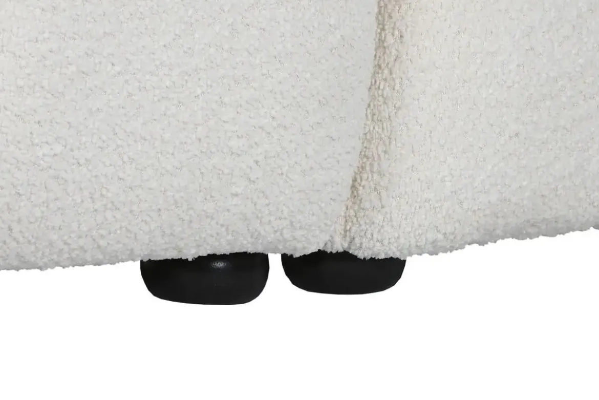 Sofá Tapizado en Bouclé Blanco con Estructura de Madera MB-211724