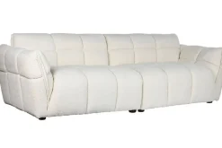 Sofá Tapizado en Bouclé Blanco con Estructura de Madera MB-211724
