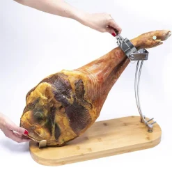 Soporte Jamonero en Madera de Bambú Plegable y Giratorio
