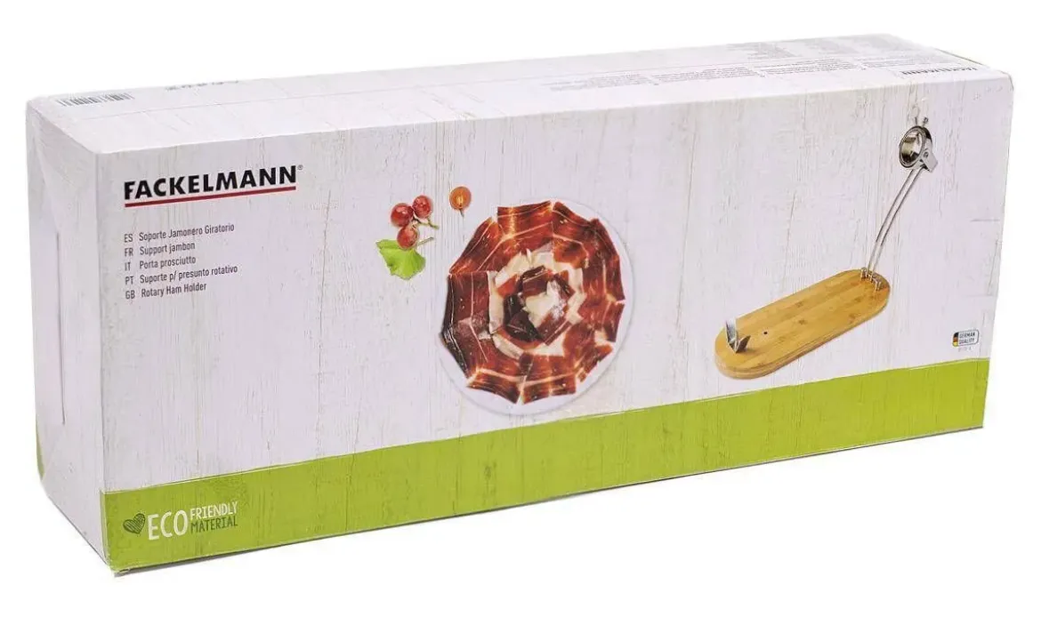 Soporte Jamonero en Madera de Bambú Plegable y Giratorio