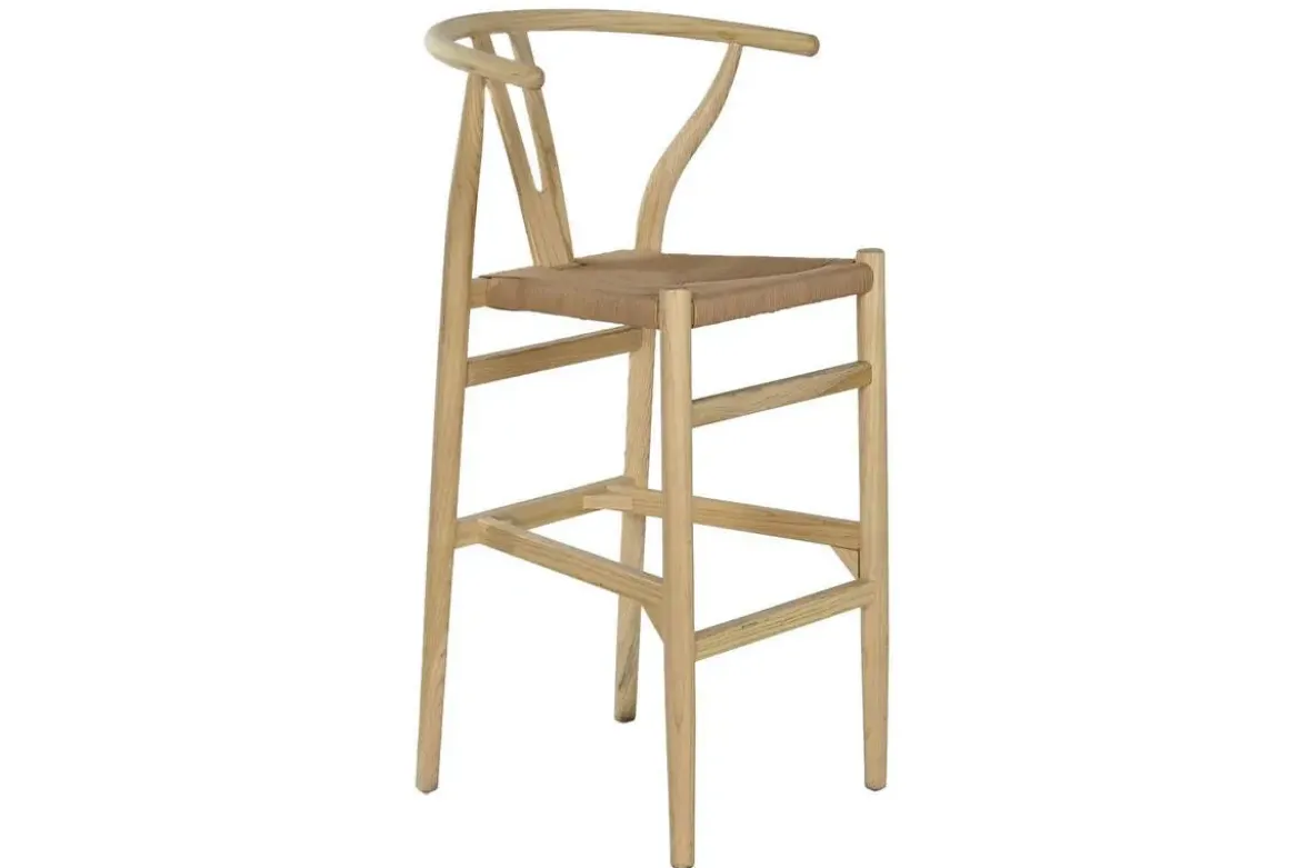 Taburete Alto Apilable en Madera de Olmo Natural MB-213109