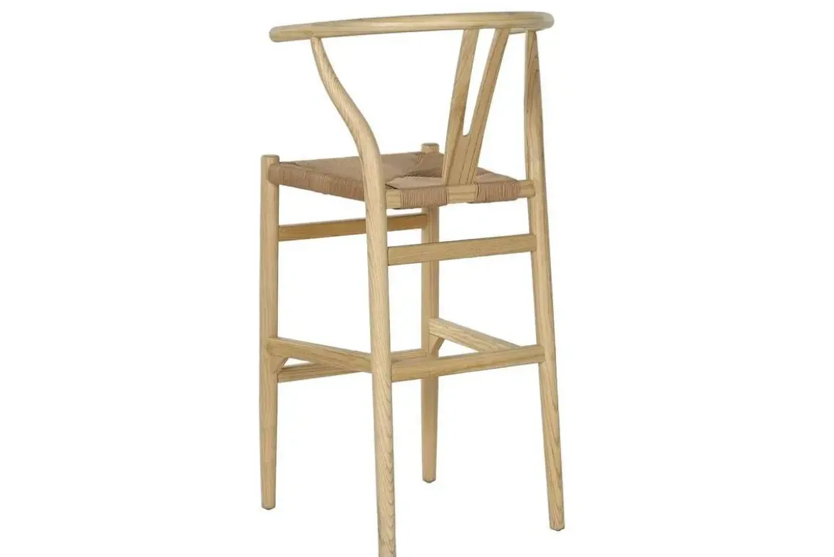 Taburete Alto Apilable en Madera de Olmo Natural MB-213109
