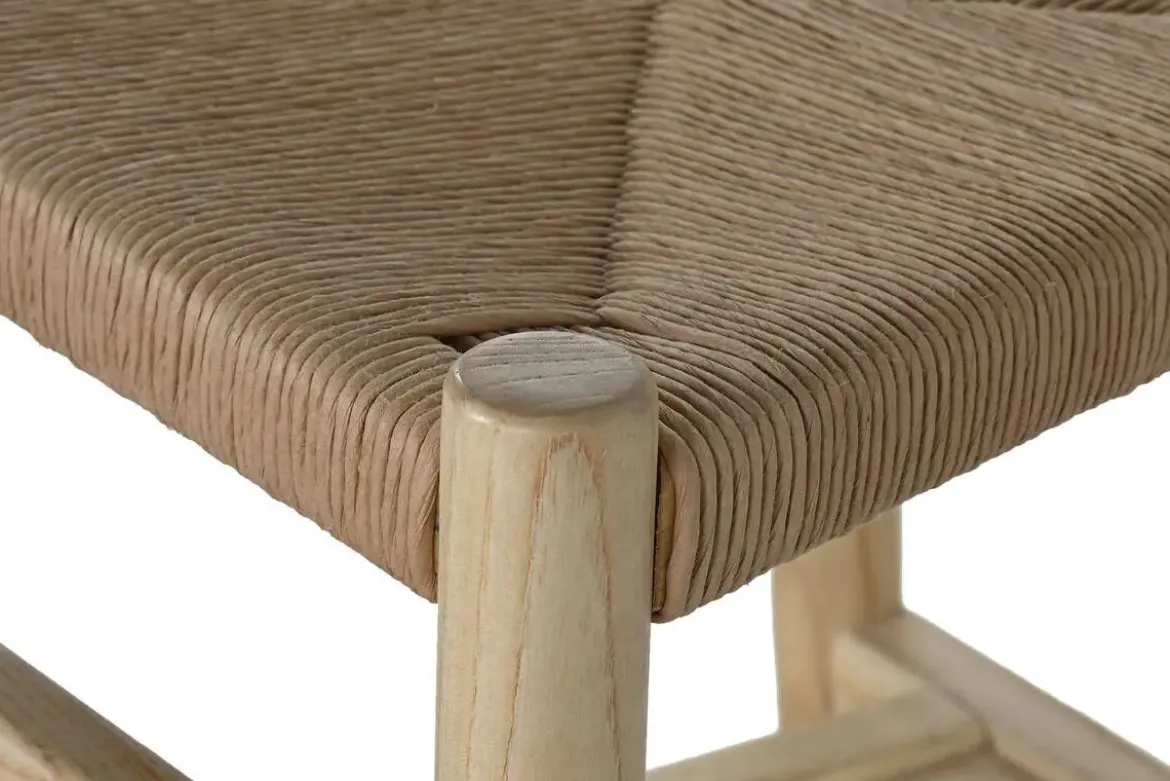 Taburete Alto Apilable en Madera de Olmo Natural MB-213109