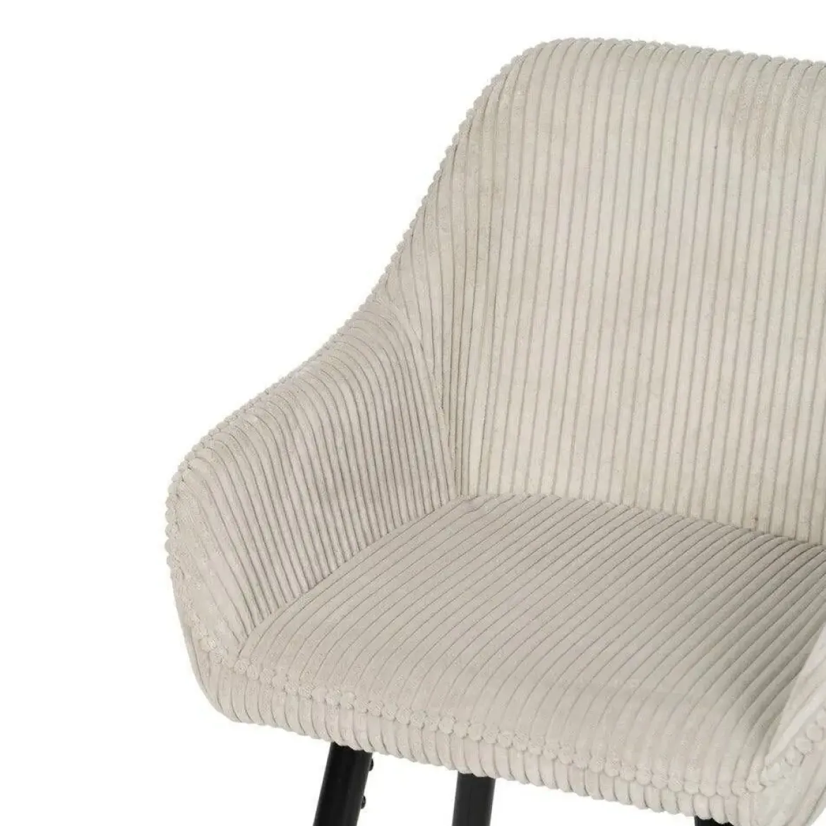 Taburete Alto Beige/Negro de Tejido/Hierro CONTRACT 612590