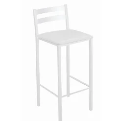Taburete Alto con Reposapiés de Aluminio de color Blanco 797/BL