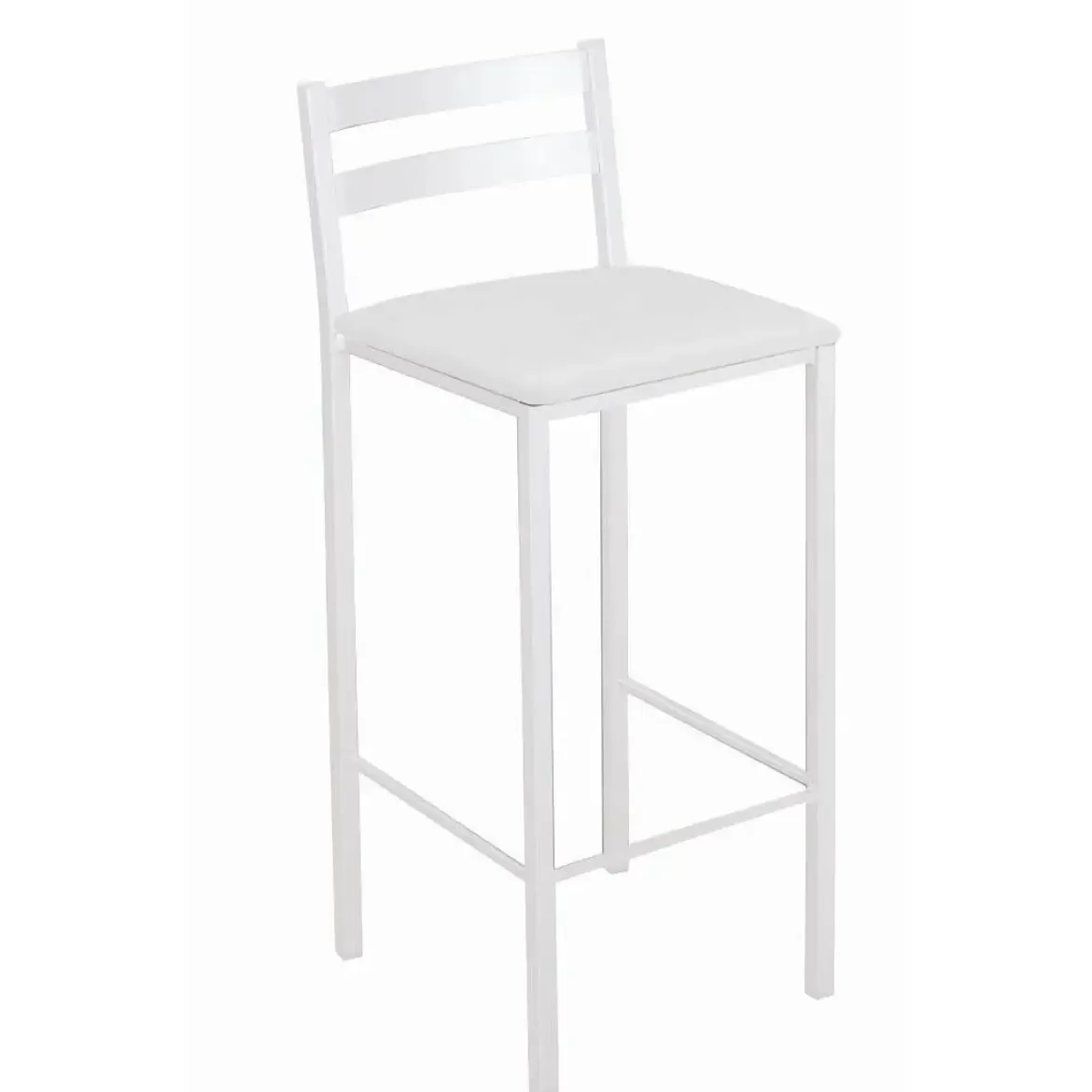 Taburete Alto con Reposapiés de Aluminio de color Blanco 797/BL