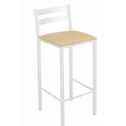 Taburete Alto con Reposapiés de Aluminio de color Blanco 797/BL