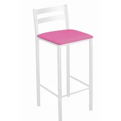 Taburete Alto con Reposapiés de Aluminio de color Blanco 797/BL