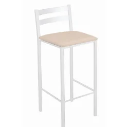 Taburete Alto con Reposapiés de Aluminio de color Blanco 797/BL