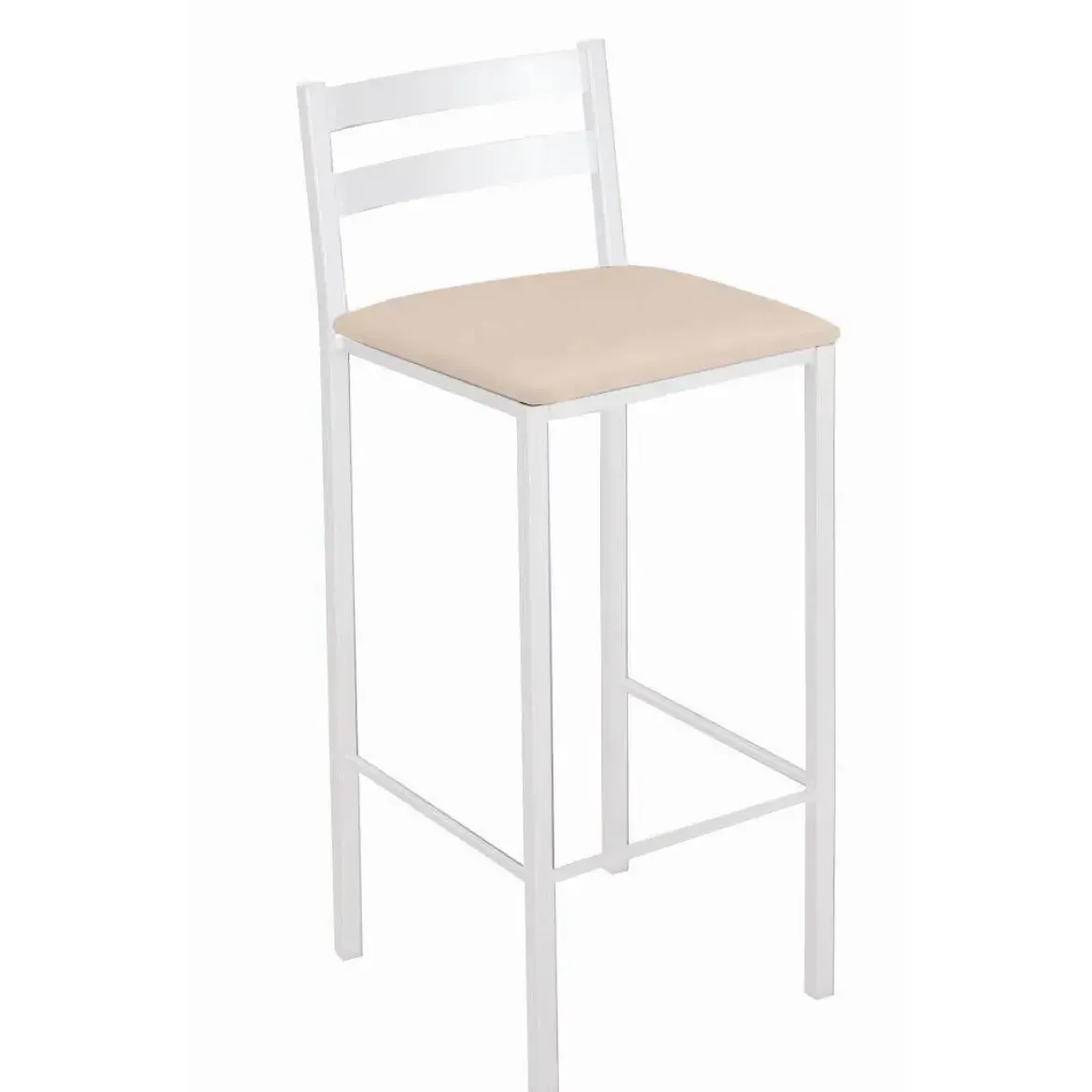 Taburete Alto con Reposapiés de Aluminio de color Blanco 797/BL