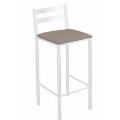 Taburete Alto con Reposapiés de Aluminio de color Blanco 797/BL