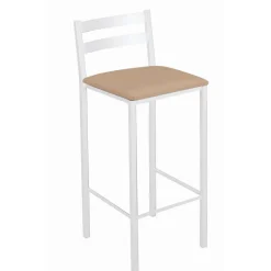 Taburete Alto con Reposapiés de Aluminio de color Blanco 797/BL