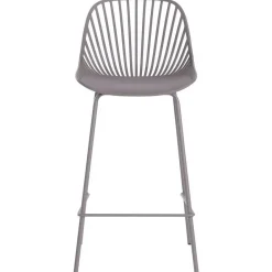 Taburete Alto con Respaldo de Polipropileno y Metal