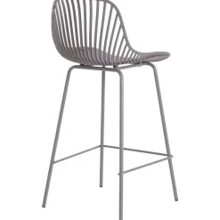 Taburete Alto con Respaldo de Polipropileno y Metal