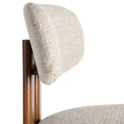 Taburete Alto de Cocina Beige con Base Madera 614632