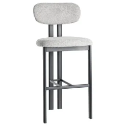 Taburete Alto de Cocina Gris con Base Madera 614634