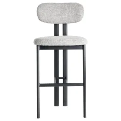 Taburete Alto de Cocina Gris con Base Madera 614634