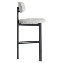 Taburete Alto de Cocina Gris con Base Madera 614634