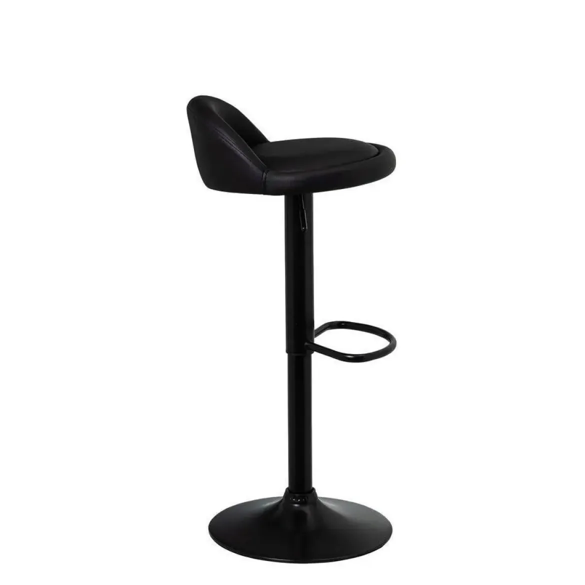 Taburete Alto Regulable de Cuero Sintético Negro 805401