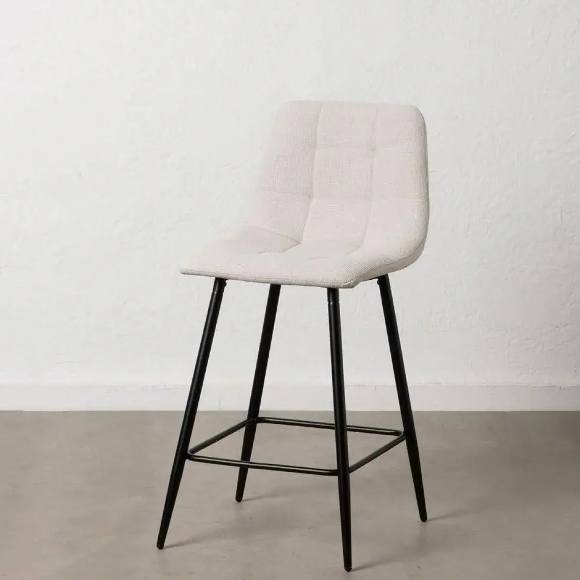 Taburete Alto Tapizado con Patas de Metal61101