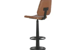 Taburete Alto Tapizado en Piel Sintética Marrón MB-223595