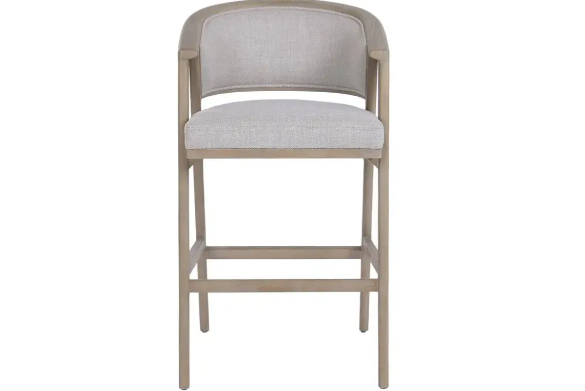Taburete Alto Tapizado en Poliéster y Madera de Fresno MB-225985