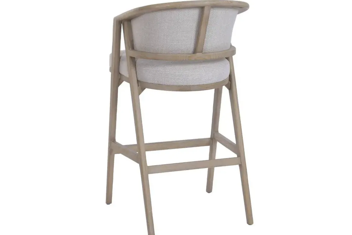 Taburete Alto Tapizado en Poliéster y Madera de Fresno MB-225985