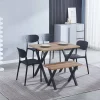 Taburete con Patas de Aspa de color Negro VIDEL