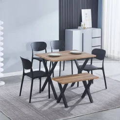Taburete con Patas de Aspa de color Negro VIDEL