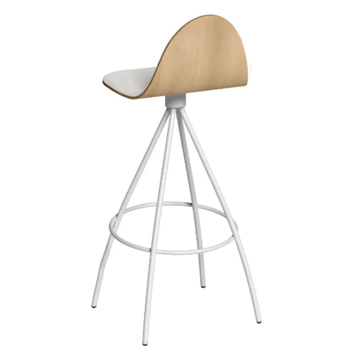 Taburete de Bar con Asiento Vinílico y Patas Blancas PETRIS
