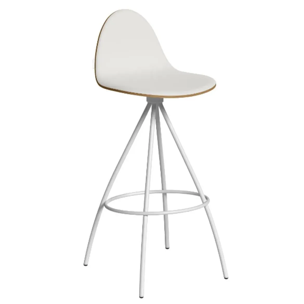 Taburete de Bar con Asiento Vinílico y Patas Blancas PETRIS