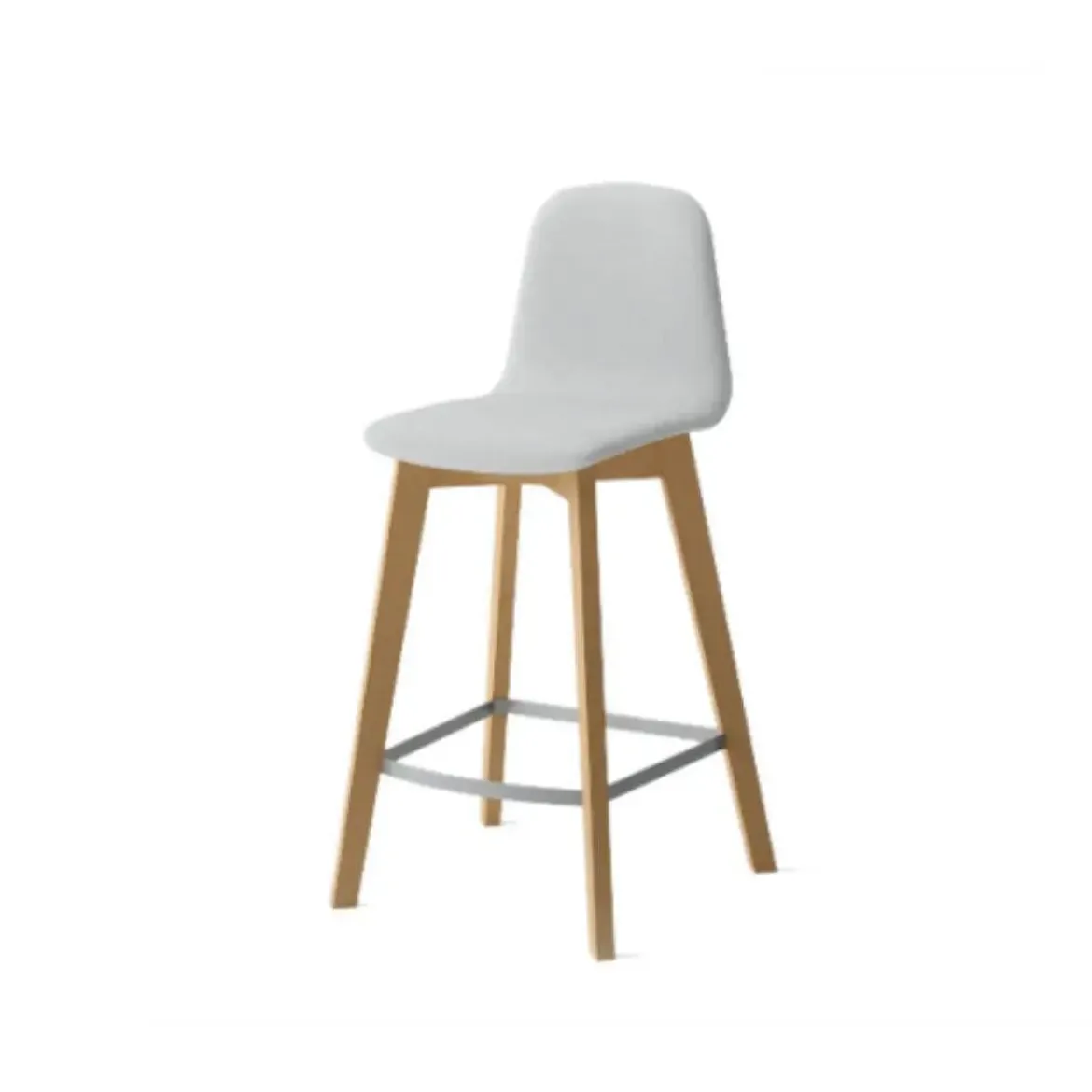 Taburete de 80 cm con Patas de Madera y Asiento Tapizado DOLCE