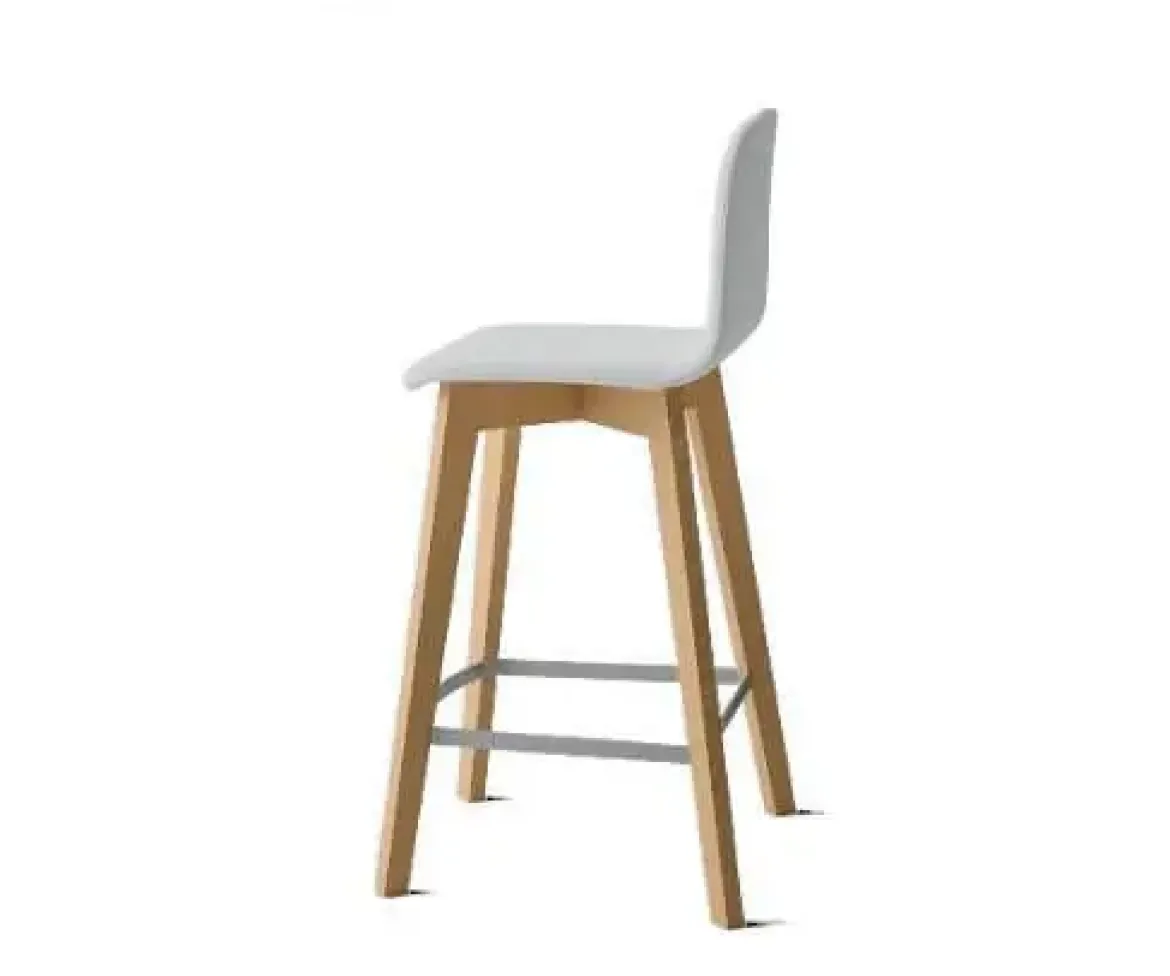 Taburete de 80 cm con Patas de Madera y Asiento Tapizado DOLCE