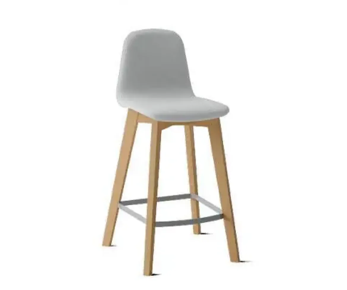 Taburete de 80 cm con Patas de Madera y Asiento Tapizado DOLCE