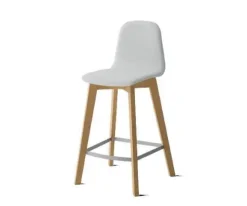 Taburete de 65 cm con Patas de Madera y Asiento Tapizado DOLCE