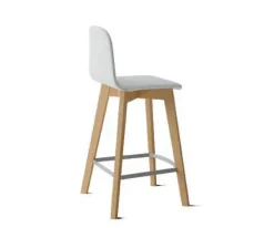 Taburete de 65 cm con Patas de Madera y Asiento Tapizado DOLCE