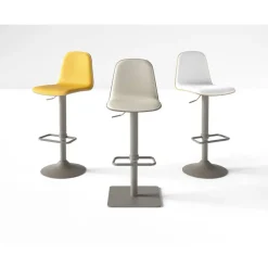 Taburete de Cocina con Asiento Tapizado y Base Acampanada LEMON