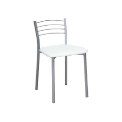 Taburete de Cocina con Estructura Metálica y Polipiel Blanco 10