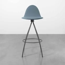 Taburete de Cocina con Respaldo y Asiento Tapizado PETRIS