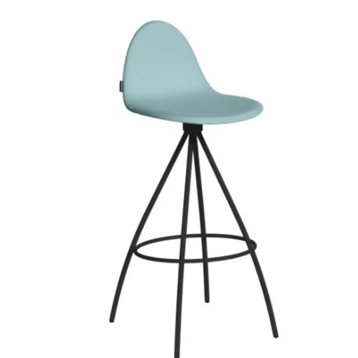 Taburete de Cocina con Respaldo y Asiento Tapizado PETRIS