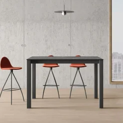 Taburete de Cocina con Respaldo y Asiento Tapizado PETRIS