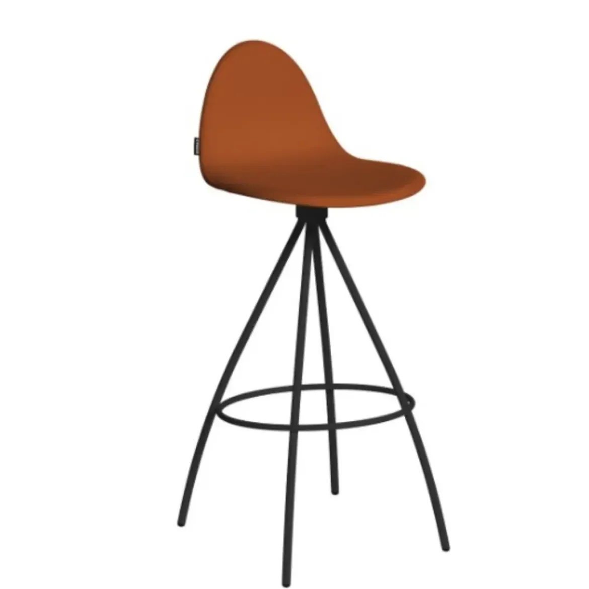Taburete de Cocina con Respaldo y Asiento Tapizado PETRIS