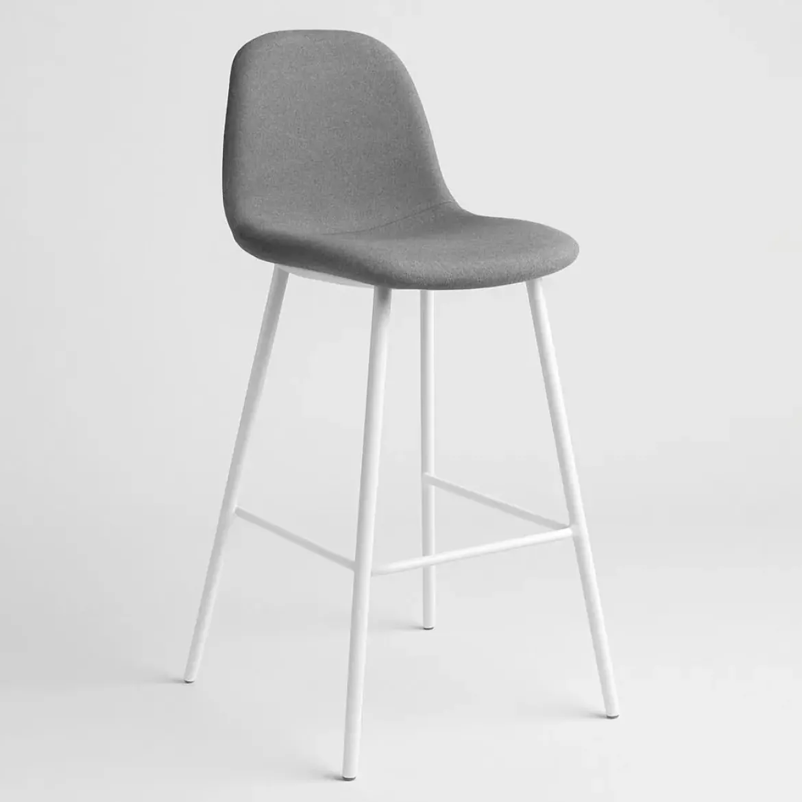 Taburete de Cocina con Respaldo Tapizado en Tela CLAVEL