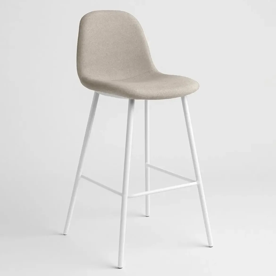 Taburete de Cocina con Respaldo Tapizado en Tela CLAVEL
