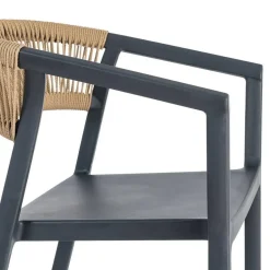 Taburete de Cocina Contract con Respaldo de Cuerda Poli Color Antracita 616273