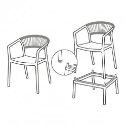 Taburete de Cocina Contract con Respaldo de Cuerda Poli Color Antracita 616273