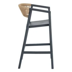 Taburete de Cocina Contract con Respaldo de Cuerda Poli Color Antracita 616273